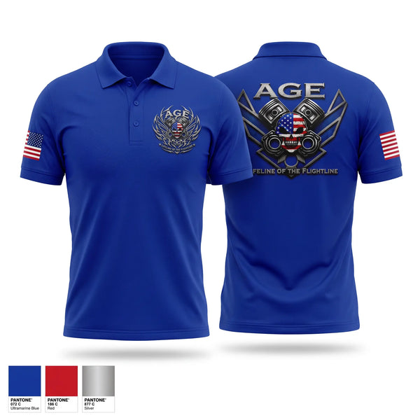 Short Sleeve Performance Polo, AGE, Air Force, Teamtime, Team time, sublimation, custom sports apparel, team uniforms, spirit wear, spiritwear, sports uniforms, custom shirts, team store, custom team store, fundraiser sports, apparel fundraiser