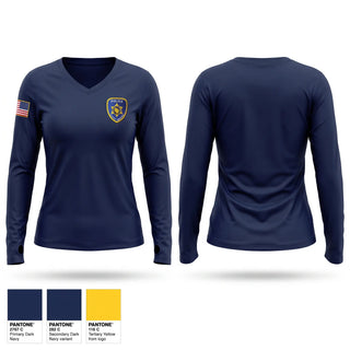 Womens Long Sleeve Vneck Shirt, Village of Clinton Police, Police, Teamtime, Team time, sublimation, custom sports apparel, team uniforms, spirit wear, spiritwear, sports uniforms, custom shirts, team store, custom team store, fundraiser sports, apparel fundraiser