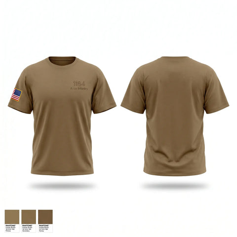 Old School Cotton Feel Shirt, 1-184 A co infantry, National Guard, Teamtime, Team time, sublimation, custom sports apparel, team uniforms, spirit wear, spiritwear, sports uniforms, custom shirts, team store, custom team store, fundraiser sports, apparel fundraiser