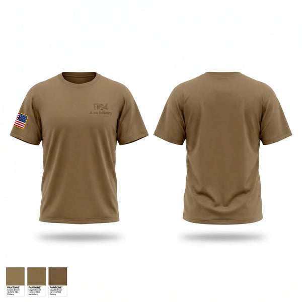 Old School Cotton Feel Shirt, 1-184 A co infantry, National Guard, Teamtime, Team time, sublimation, custom sports apparel, team uniforms, spirit wear, spiritwear, sports uniforms, custom shirts, team store, custom team store, fundraiser sports, apparel fundraiser