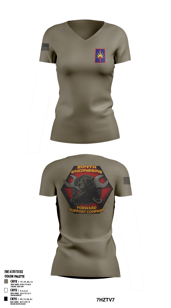 Womens Short Sleeve Vneck Shirt, 204thFSC, National Guard, Teamtime, Team time, sublimation, custom sports apparel, team uniforms, spirit wear, spiritwear, sports uniforms, custom shirts, team store, custom team store, fundraiser sports, apparel fundraiser