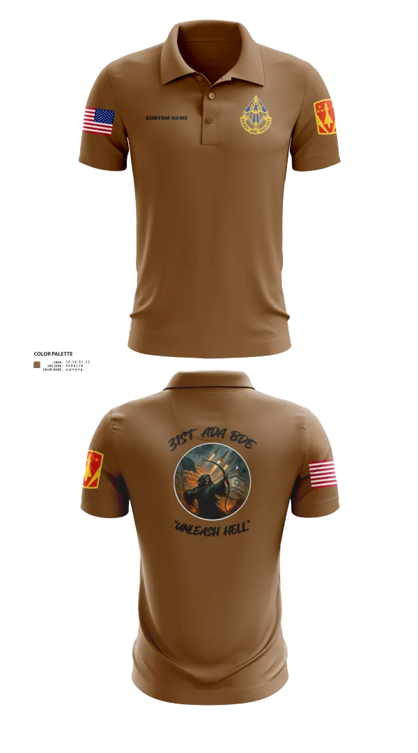 Short Sleeve Performance Polo, HHB, 31st ADA BDE, , Teamtime, Team time, sublimation, custom sports apparel, team uniforms, spirit wear, spiritwear, sports uniforms, custom shirts, team store, custom team store, fundraiser sports, apparel fundraiser
