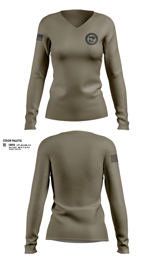 Womens Long Sleeve Vneck Shirt, ARDB Security, Police, Teamtime, Team time, sublimation, custom sports apparel, team uniforms, spirit wear, spiritwear, sports uniforms, custom shirts, team store, custom team store, fundraiser sports, apparel fundraiser