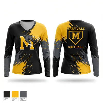 Maryvale 60565436 Women's Long Sleeve V-neck Shirt - 1