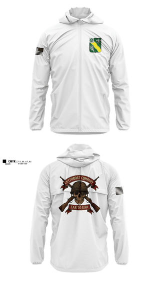 Windbreaker, Cutthroat Company 1-63 AR, Army, Teamtime, Team time, sublimation, custom sports apparel, team uniforms, spirit wear, spiritwear, sports uniforms, custom shirts, team store, custom team store, fundraiser sports, apparel fundraiser