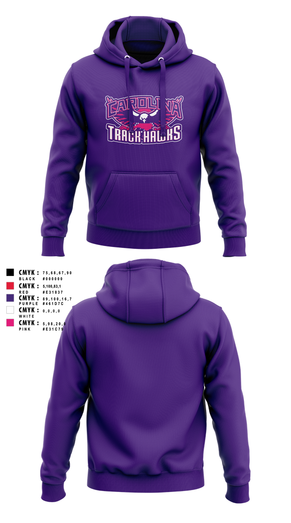 Hoodie, Carolina Track Hawks, Track & Field, Teamtime, Team time, sublimation, custom sports apparel, team uniforms, spirit wear, spiritwear, sports uniforms, custom shirts, team store, custom team store, fundraiser sports, apparel fundraiser