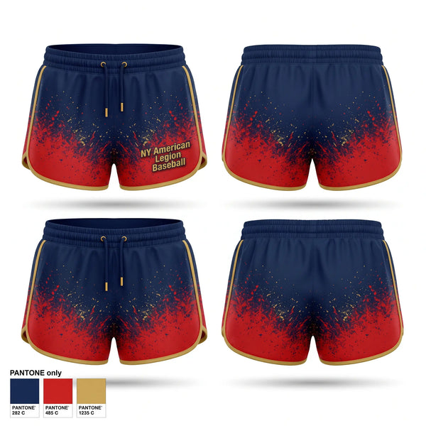Womens Shorts, NY American Legion Baseball, Baseball, Teamtime, Team time, sublimation, custom sports apparel, team uniforms, spirit wear, spiritwear, sports uniforms, custom shirts, team store, custom team store, fundraiser sports, apparel fundraiser
