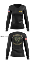 410TH Military Police Mambas Women's Long Sleeve V-neck Shirt - 3