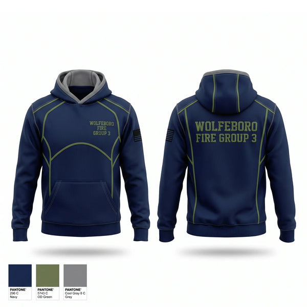 Hoodie, Wolfeboro Fire group 3, Fire Department, Teamtime, Team time, sublimation, custom sports apparel, team uniforms, spirit wear, spiritwear, sports uniforms, custom shirts, team store, custom team store, fundraiser sports, apparel fundraiser