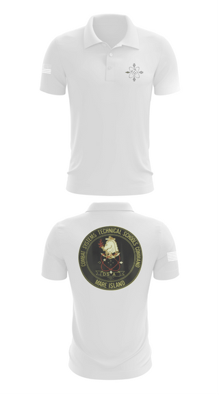 Short Sleeve Performance Polo, Combat Systems Technical Schools Command, Navy, Teamtime, Team time, sublimation, custom sports apparel, team uniforms, spirit wear, spiritwear, sports uniforms, custom shirts, team store, custom team store, fundraiser sports, apparel fundraiser