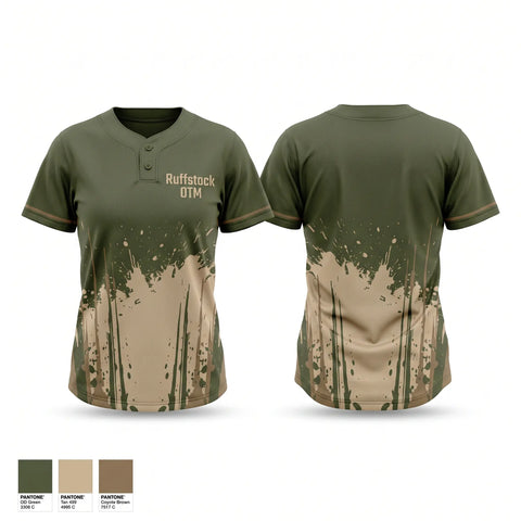Two Button Softball Jersey, Ruffstock OTM, Softball, Teamtime, Team time, sublimation, custom sports apparel, team uniforms, spirit wear, spiritwear, sports uniforms, custom shirts, team store, custom team store, fundraiser sports, apparel fundraiser