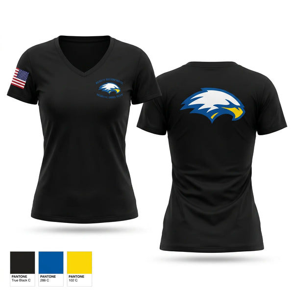 Womens Short Sleeve Vneck Shirt, RUSKIN HIGHSCHOOL MCJROTC, Marines, Teamtime, Team time, sublimation, custom sports apparel, team uniforms, spirit wear, spiritwear, sports uniforms, custom shirts, team store, custom team store, fundraiser sports, apparel fundraiser