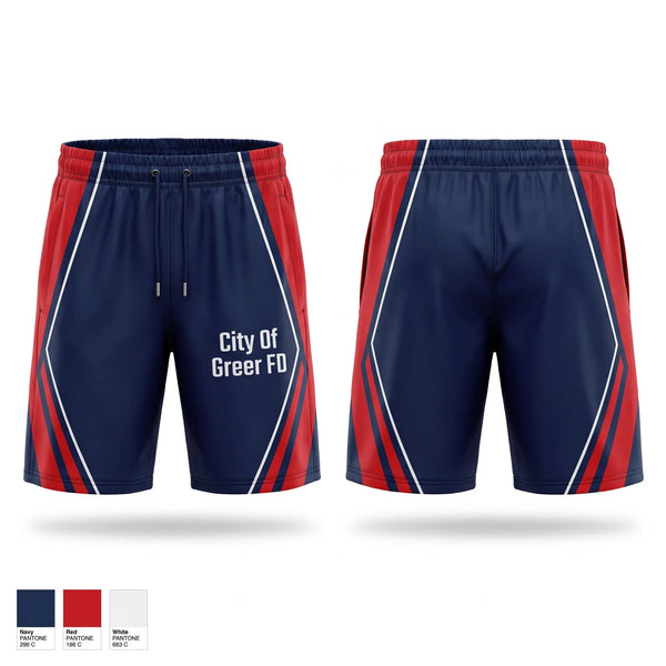 Athletic Shorts With Pockets, City Of Greer FD, Fire Department, Teamtime, Team time, sublimation, custom sports apparel, team uniforms, spirit wear, spiritwear, sports uniforms, custom shirts, team store, custom team store, fundraiser sports, apparel fundraiser