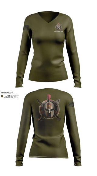Womens Long Sleeve Vneck Shirt, 108th Air Defense Artillery Brigade, Army, Teamtime, Team time, sublimation, custom sports apparel, team uniforms, spirit wear, spiritwear, sports uniforms, custom shirts, team store, custom team store, fundraiser sports, apparel fundraiser