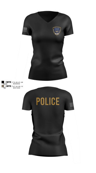Womens Short Sleeve Vneck Shirt, Bibb County BOE Police Department, Police, Teamtime, Team time, sublimation, custom sports apparel, team uniforms, spirit wear, spiritwear, sports uniforms, custom shirts, team store, custom team store, fundraiser sports, apparel fundraiser