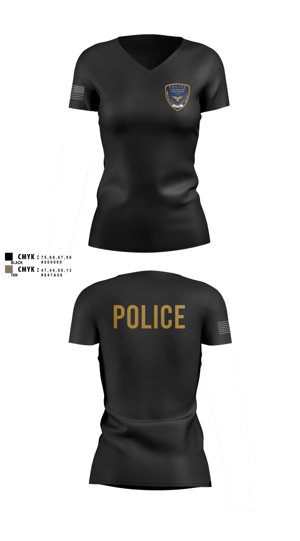 Womens Short Sleeve Vneck Shirt, Bibb County BOE Police Department, Police, Teamtime, Team time, sublimation, custom sports apparel, team uniforms, spirit wear, spiritwear, sports uniforms, custom shirts, team store, custom team store, fundraiser sports, apparel fundraiser