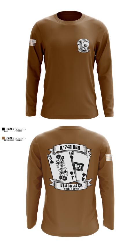 Long Sleeve Performance Shirt, B/741BEB, Army, Teamtime, Team time, sublimation, custom sports apparel, team uniforms, spirit wear, spiritwear, sports uniforms, custom shirts, team store, custom team store, fundraiser sports, apparel fundraiser