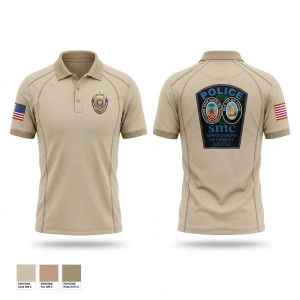 Short Sleeve Performance Polo, Spartanburg Methodist Police, Police, Teamtime, Team time, sublimation, custom sports apparel, team uniforms, spirit wear, spiritwear, sports uniforms, custom shirts, team store, custom team store, fundraiser sports, apparel fundraiser