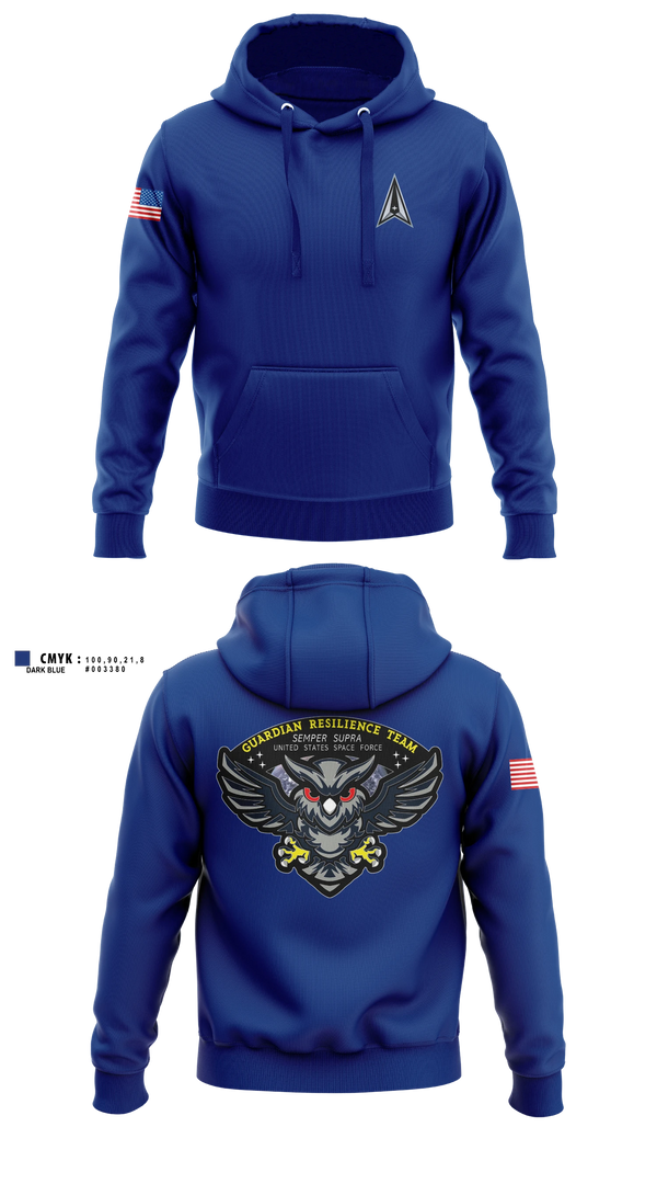 Hoodie, Guardian Resilience Team, Space Force, Teamtime, Team time, sublimation, custom sports apparel, team uniforms, spirit wear, spiritwear, sports uniforms, custom shirts, team store, custom team store, fundraiser sports, apparel fundraiser