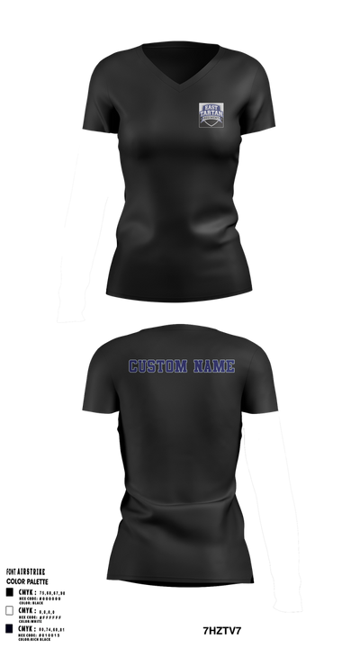 East Senior High School Band 81739960 Women's Short Sleeve V-neck Shirt - 5