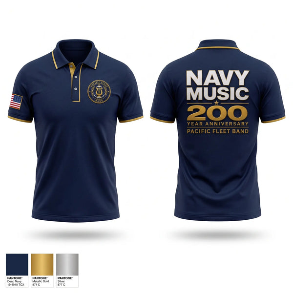 Short Sleeve Performance Polo, Pacific Fleet Band, Navy, Teamtime, Team time, sublimation, custom sports apparel, team uniforms, spirit wear, spiritwear, sports uniforms, custom shirts, team store, custom team store, fundraiser sports, apparel fundraiser