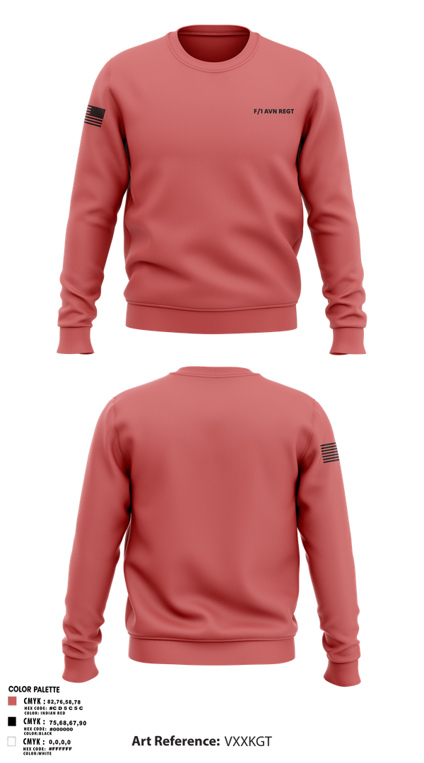 Crew Neck Sweatshirt, F/1 AVN REGT, , Teamtime, Team time, sublimation, custom sports apparel, team uniforms, spirit wear, spiritwear, sports uniforms, custom shirts, team store, custom team store, fundraiser sports, apparel fundraiser