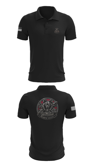 Short Sleeve Performance Polo, Black Wolf Company, 3-67 AR, Army, Teamtime, Team time, sublimation, custom sports apparel, team uniforms, spirit wear, spiritwear, sports uniforms, custom shirts, team store, custom team store, fundraiser sports, apparel fundraiser