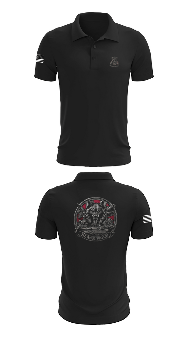 Short Sleeve Performance Polo, Black Wolf Company, 3-67 AR, Army, Teamtime, Team time, sublimation, custom sports apparel, team uniforms, spirit wear, spiritwear, sports uniforms, custom shirts, team store, custom team store, fundraiser sports, apparel fundraiser