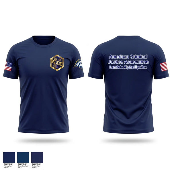 Short Sleeve Performance Shirt, American Criminal Justice Association, Police, Teamtime, Team time, sublimation, custom sports apparel, team uniforms, spirit wear, spiritwear, sports uniforms, custom shirts, team store, custom team store, fundraiser sports, apparel fundraiser