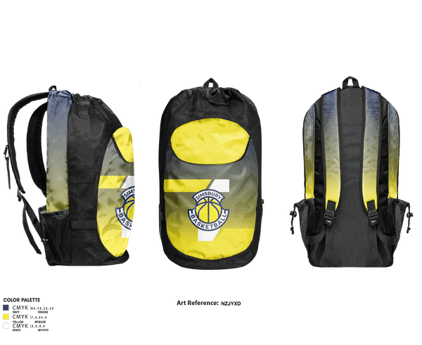 Gear Bag, Simsbury, Men's Basketball, Teamtime, Team time, sublimation, custom sports apparel, team uniforms, spirit wear, spiritwear, sports uniforms, custom shirts, team store, custom team store, fundraiser sports, apparel fundraiser
