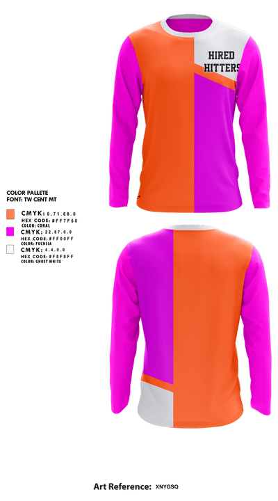 Hired Hitters  Long Sleeve Performance Shirt 1