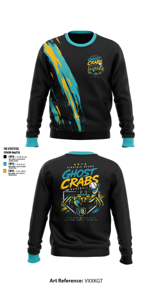 Crew Neck Sweatshirt, Ghost Crabs, Baseball, Teamtime, Team time, sublimation, custom sports apparel, team uniforms, spirit wear, spiritwear, sports uniforms, custom shirts, team store, custom team store, fundraiser sports, apparel fundraiser