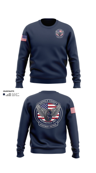 Crew Neck Sweatshirt, SCPD Motorcycle Unit, Police, Teamtime, Team time, sublimation, custom sports apparel, team uniforms, spirit wear, spiritwear, sports uniforms, custom shirts, team store, custom team store, fundraiser sports, apparel fundraiser