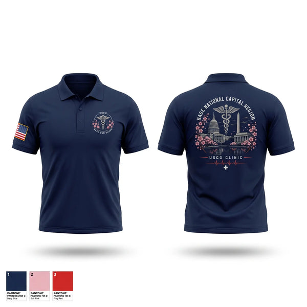 Short Sleeve Performance Polo, Base NCR Clinic, Coast Guard, Teamtime, Team time, sublimation, custom sports apparel, team uniforms, spirit wear, spiritwear, sports uniforms, custom shirts, team store, custom team store, fundraiser sports, apparel fundraiser