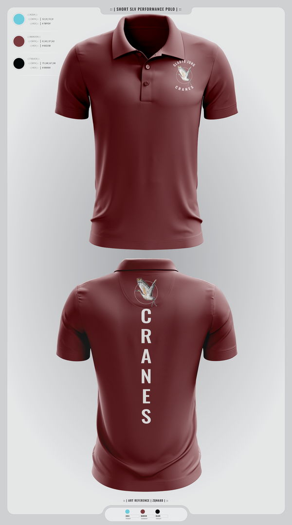 Short Sleeve Performance Polo, Cranes, Spirit Store, Teamtime, Team time, sublimation, custom sports apparel, team uniforms, spirit wear, spiritwear, sports uniforms, custom shirts, team store, custom team store, fundraiser sports, apparel fundraiser