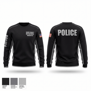 Crew Neck Sweatshirt, Berks County Detectives Narcotics, Police, Teamtime, Team time, sublimation, custom sports apparel, team uniforms, spirit wear, spiritwear, sports uniforms, custom shirts, team store, custom team store, fundraiser sports, apparel fundraiser