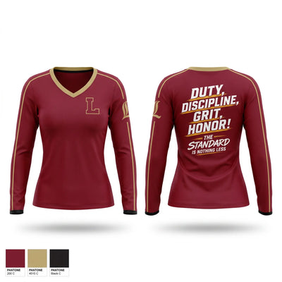 Logan High School Women's Long Sleeve V-neck Shirt - 1