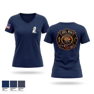 Womens Short Sleeve Vneck Shirt, Del Rio fire, Fire Department, Teamtime, Team time, sublimation, custom sports apparel, team uniforms, spirit wear, spiritwear, sports uniforms, custom shirts, team store, custom team store, fundraiser sports, apparel fundraiser