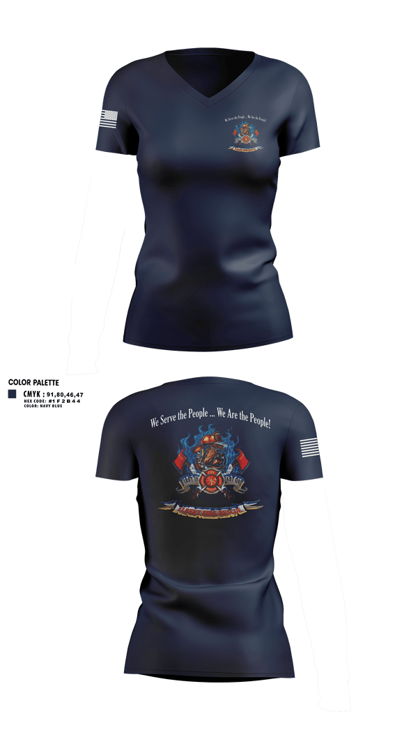 Womens Short Sleeve Vneck Shirt, Elbert Fire Protection District Colorado, Fire Department, Teamtime, Team time, sublimation, custom sports apparel, team uniforms, spirit wear, spiritwear, sports uniforms, custom shirts, team store, custom team store, fundraiser sports, apparel fundraiser