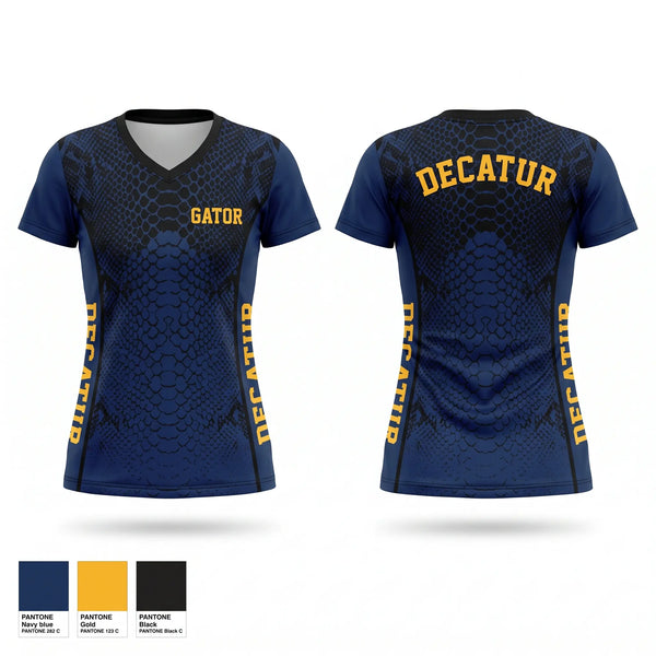 Womens Short Sleeve Vneck Shirt, Decator, , Teamtime, Team time, sublimation, custom sports apparel, team uniforms, spirit wear, spiritwear, sports uniforms, custom shirts, team store, custom team store, fundraiser sports, apparel fundraiser