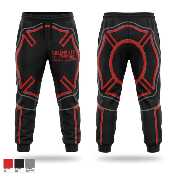 Sweatpants, Greenville Fire Department, Fire Department, Teamtime, Team time, sublimation, custom sports apparel, team uniforms, spirit wear, spiritwear, sports uniforms, custom shirts, team store, custom team store, fundraiser sports, apparel fundraiser