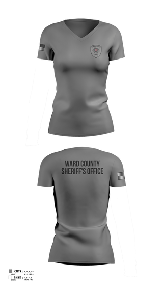 Womens Short Sleeve Vneck Shirt, Ward County Sheriff's Office, Police, Teamtime, Team time, sublimation, custom sports apparel, team uniforms, spirit wear, spiritwear, sports uniforms, custom shirts, team store, custom team store, fundraiser sports, apparel fundraiser