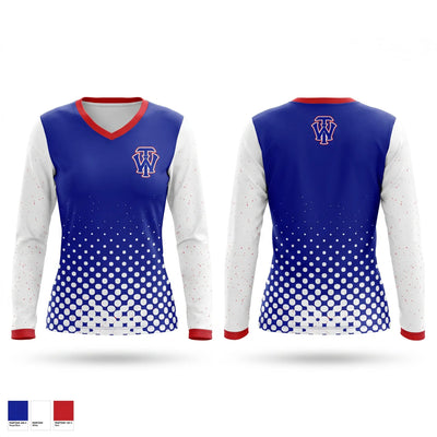 W.I.T 79394029 Women's Long Sleeve V-neck Shirt - 1