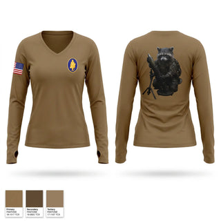 Womens Long Sleeve Vneck Shirt, MTR 1-111th, Army, Teamtime, Team time, sublimation, custom sports apparel, team uniforms, spirit wear, spiritwear, sports uniforms, custom shirts, team store, custom team store, fundraiser sports, apparel fundraiser