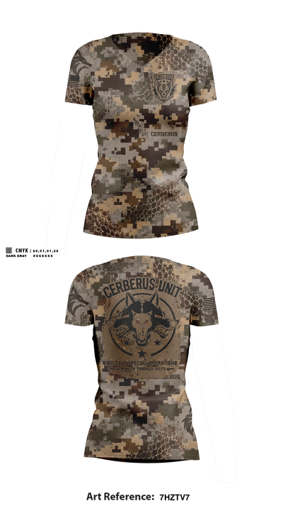 Cerberus unit Women's Short Sleeve V-neck Shirt - 31