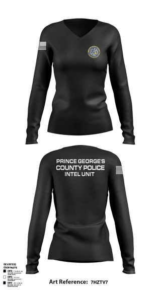 Womens Long Sleeve Vneck Shirt, Prince George's County Police Homeland Security Intelligence Unit, Police, Teamtime, Team time, sublimation, custom sports apparel, team uniforms, spirit wear, spiritwear, sports uniforms, custom shirts, team store, custom team store, fundraiser sports, apparel fundraiser