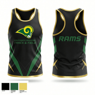 Mens Track Singlet, Southwick Regional Rams, Track & Field, Teamtime, Team time, sublimation, custom sports apparel, team uniforms, spirit wear, spiritwear, sports uniforms, custom shirts, team store, custom team store, fundraiser sports, apparel fundraiser