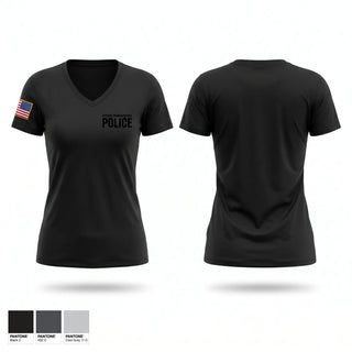 Womens Short Sleeve Vneck Shirt, Central Cambria School Police, Police, Teamtime, Team time, sublimation, custom sports apparel, team uniforms, spirit wear, spiritwear, sports uniforms, custom shirts, team store, custom team store, fundraiser sports, apparel fundraiser