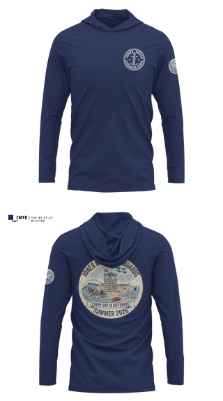 Long Sleeve Hooded Sun Shirt, Jones Beach Lifeguard Corp, , Teamtime, Team time, sublimation, custom sports apparel, team uniforms, spirit wear, spiritwear, sports uniforms, custom shirts, team store, custom team store, fundraiser sports, apparel fundraiser
