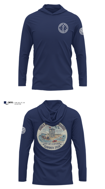 Jones Beach Lifeguard Corp Long Sleeve Hooded Sun Shirt - 3